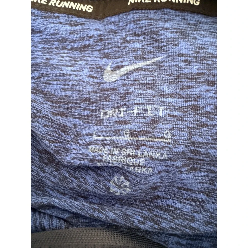 Nike Running Dri-FIT 1/2 Zip Pullover Jacket Blue Space Dye Heather Size Large